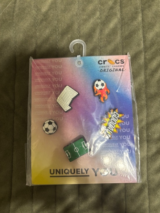 CROCS Other - NEW CROCS Soccer Jibbitz Charm Set - Black, White, Green, Red, Yellow